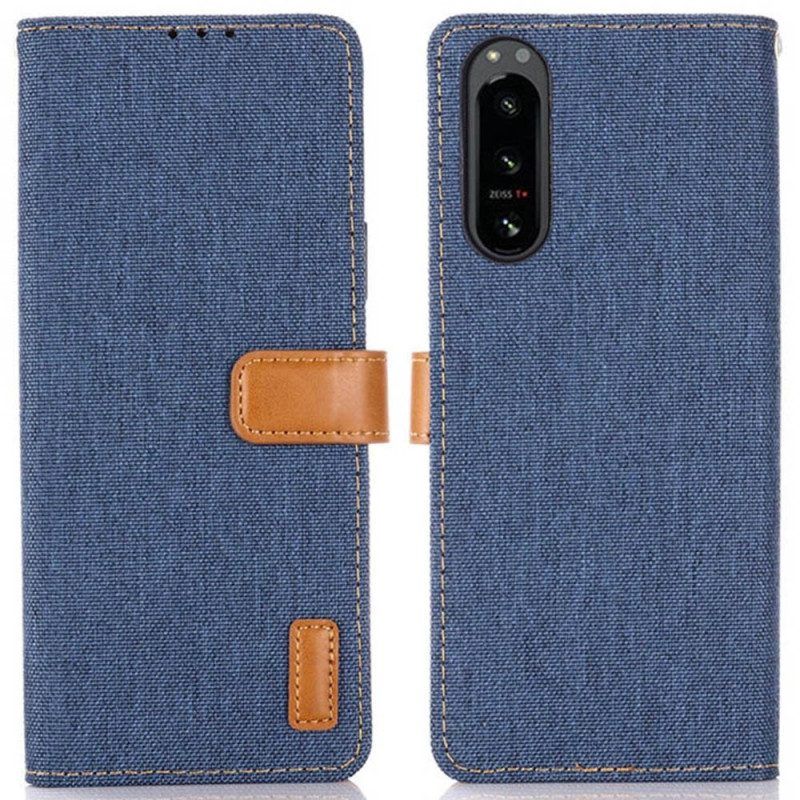 Leren Hoesje voor Sony Xperia 5 IV Jeans
