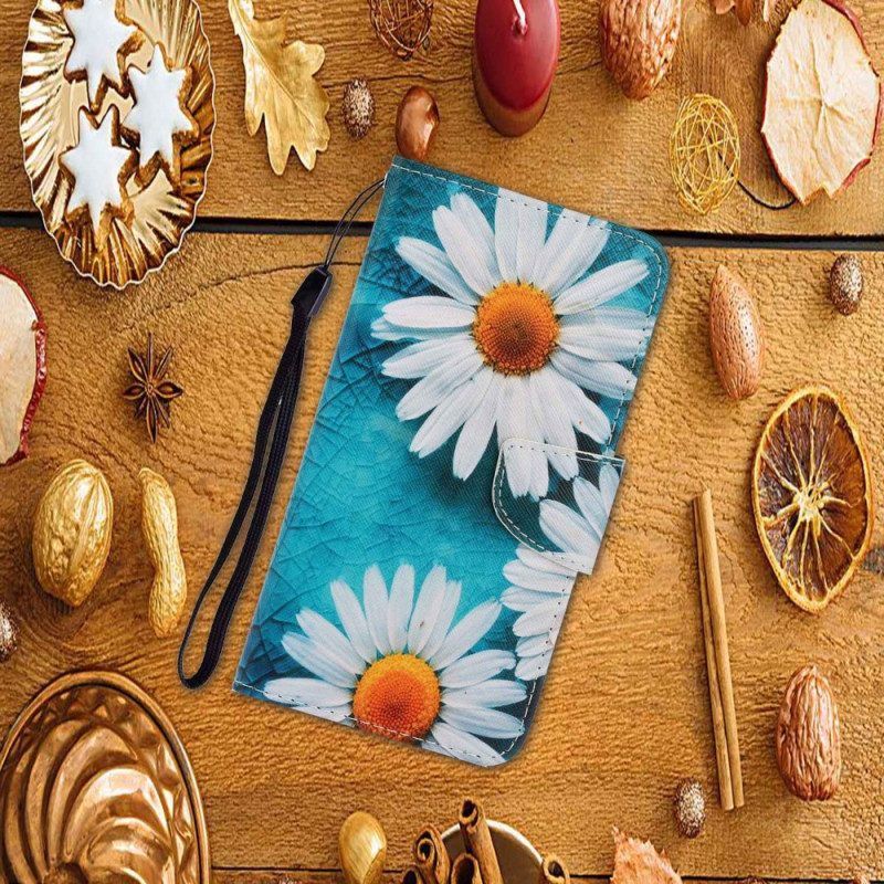 Leren Hoesje voor Xiaomi 12T / 12T Pro Met Ketting Strakke Daisy