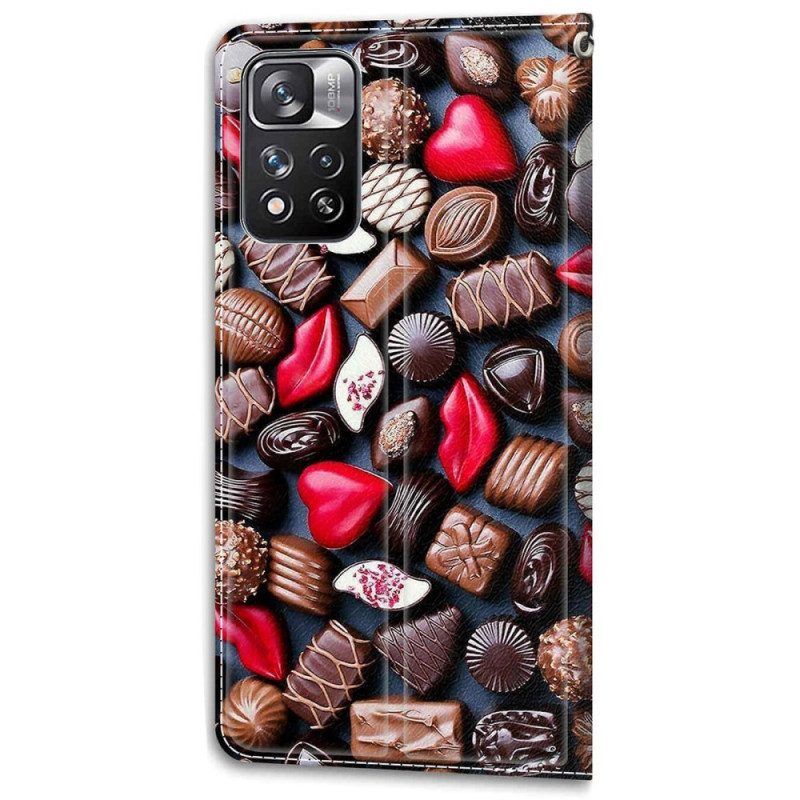 Leren Hoesje voor Xiaomi Redmi Note 11 Pro Plus 5G Chocolade
