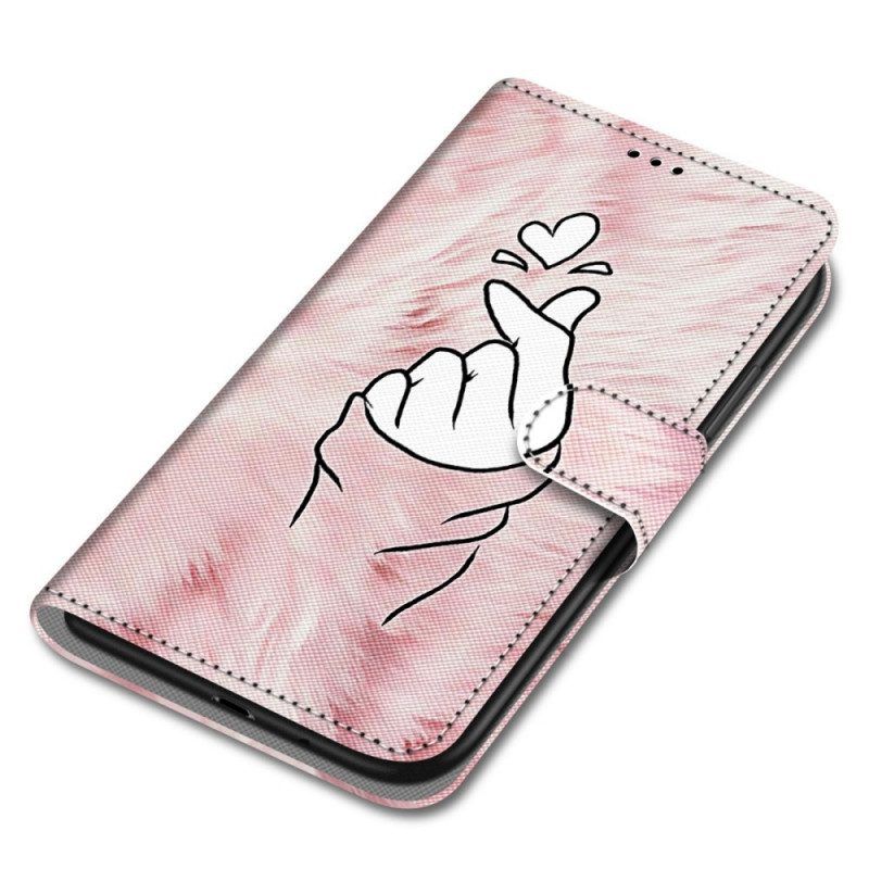 Leren Hoesje voor Xiaomi Redmi Note 11 Pro Plus 5G Vinger Hart