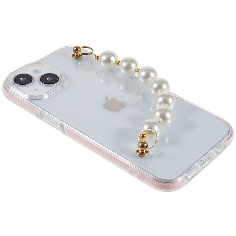 Telefoonhoesje voor iPhone 14 Plus Siliconen Armband Kralen