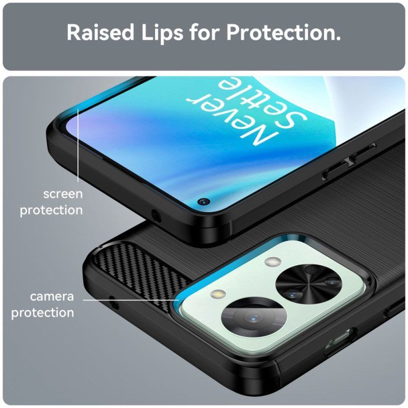 Telefoonhoesje voor OnePlus Nord 2T 5G Koolstofarm Geborsteld
