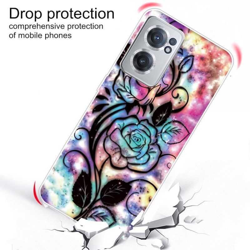 Telefoonhoesje voor OnePlus Nord CE 2 5G Psychedelische Bloemen