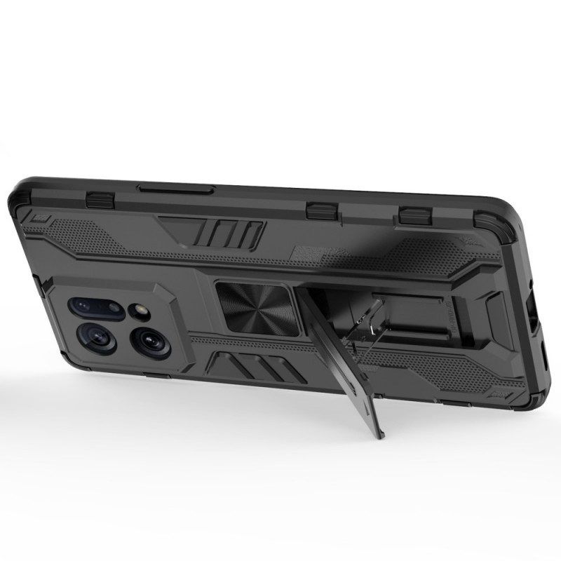 Telefoonhoesje voor Oppo Find X5 Verticale En Horizontale Verwijderbare Steun