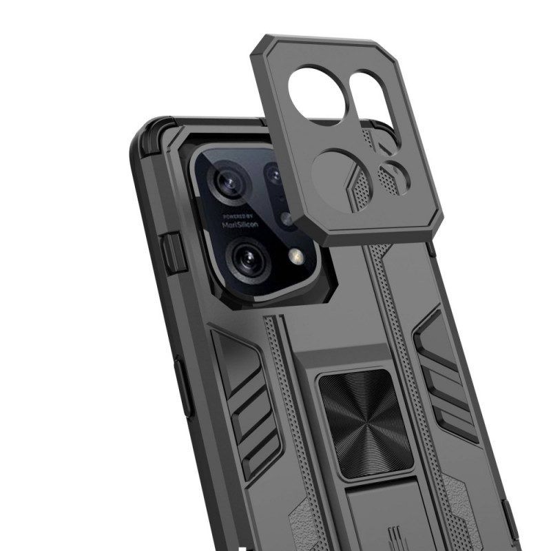 Telefoonhoesje voor Oppo Find X5 Verticale En Horizontale Verwijderbare Steun