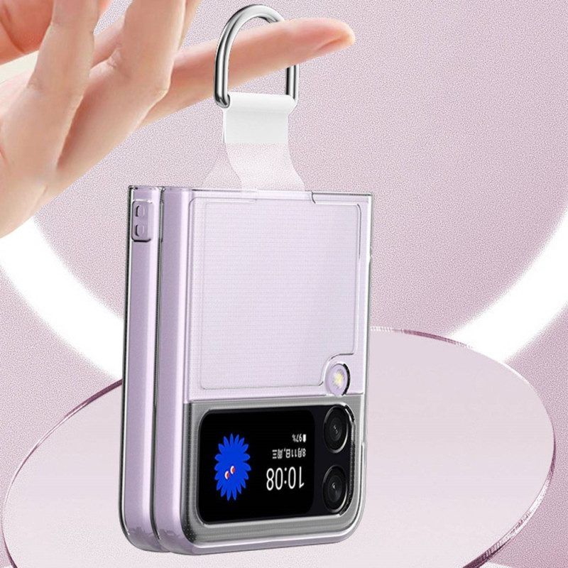 Telefoonhoesje voor Samsung Galaxy Z Flip 4 Folio-hoesje Transparant Met Ring
