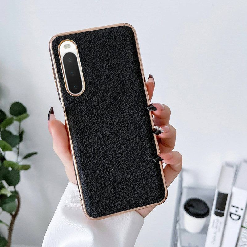 Telefoonhoesje voor Sony Xperia 10 IV Echte Lederen Kleur