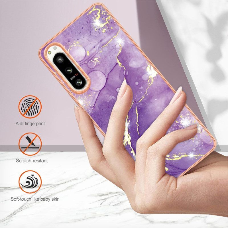 Telefoonhoesje voor Sony Xperia 5 IV Gekleurd Marmer