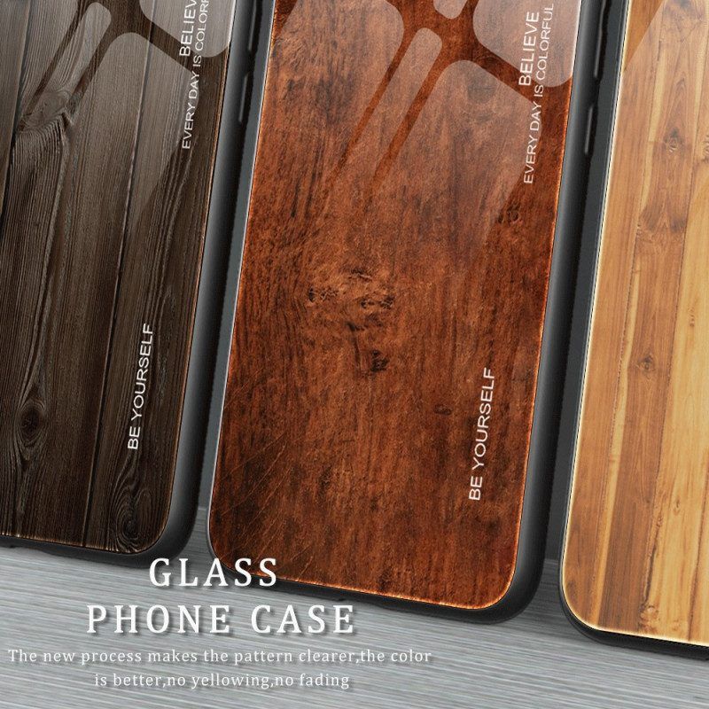 Telefoonhoesje voor Xiaomi Redmi Note 12 Pro Houtdesign Gehard Glas